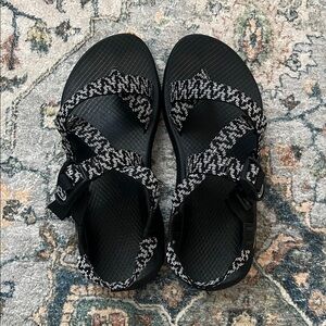 Chaco Black and White Sandals